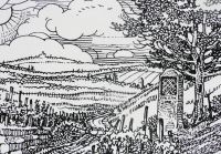 Bild 13 - Landschaftsidylle an der elsässischen „Route du Vin“, wie wir sie auf Schritt und Tritt antreffen (Illustration aus: Der Weinbau des Elsass).